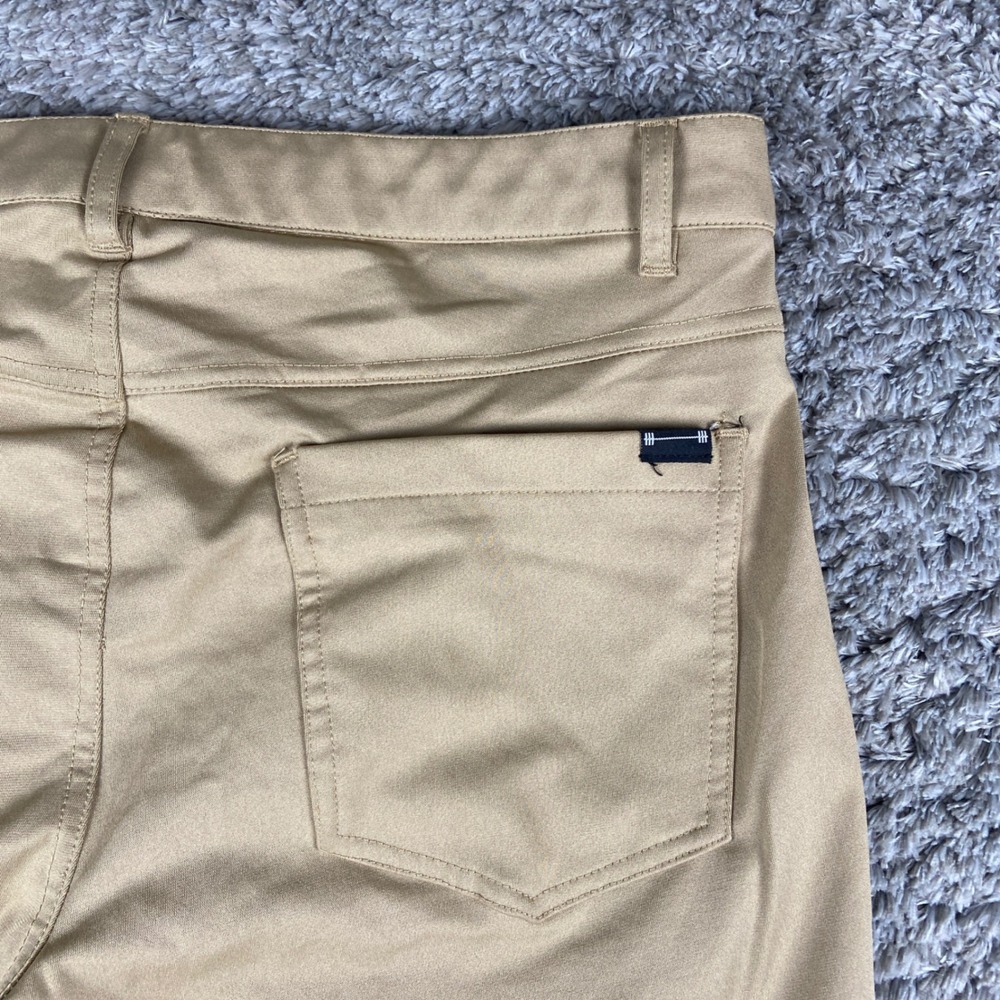 Barbell Apparel Slim Chino Pant Men 32x32 Khaki Performance Athletic Fit Stretch